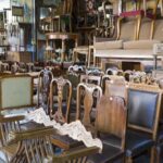 Old used wooden chairs