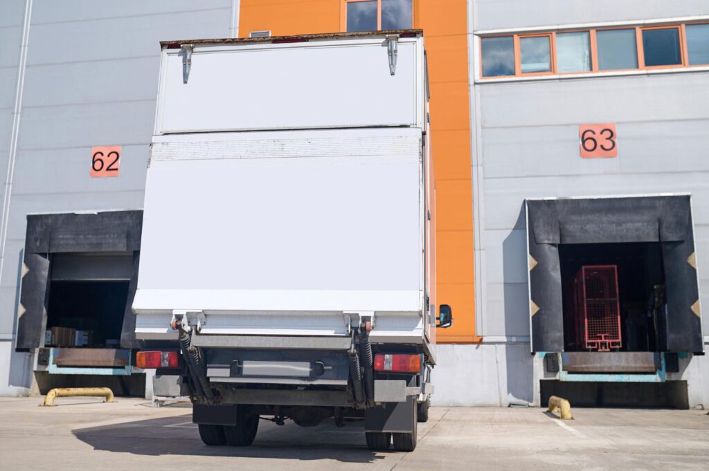 truck waiting loading near warehouse