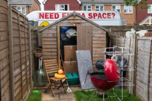 shed having extra storage and many things in it