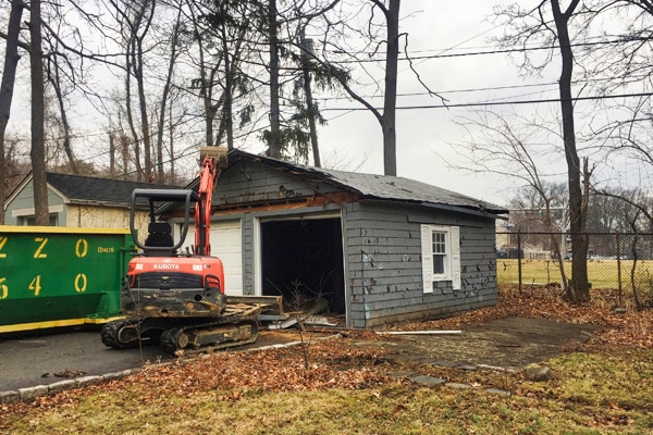 elevator removing the shed